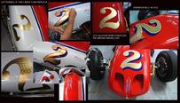 vintage race car gold leaf lettering